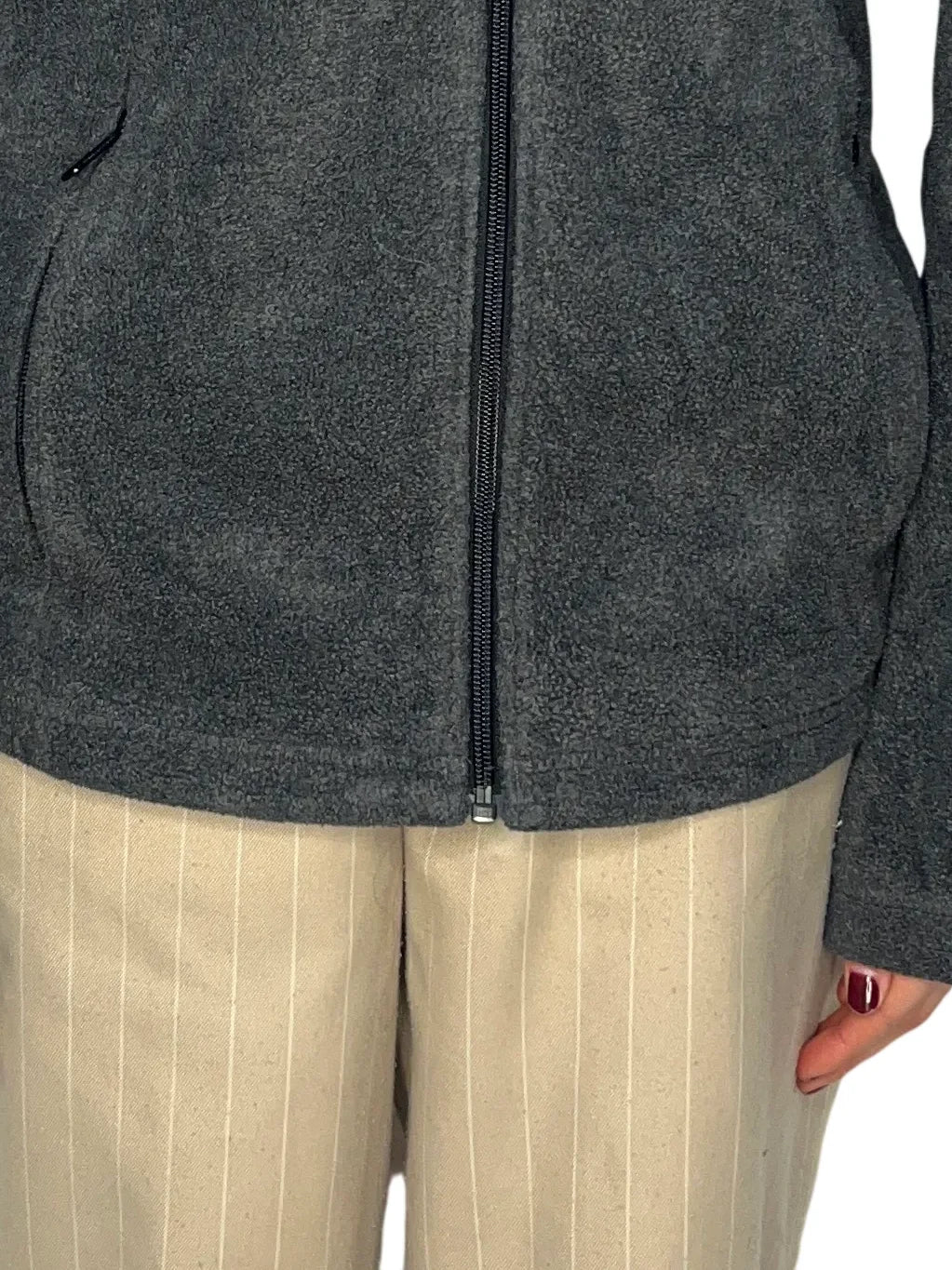 Vintage Columbia Gray Full-zip Fleece Jacket