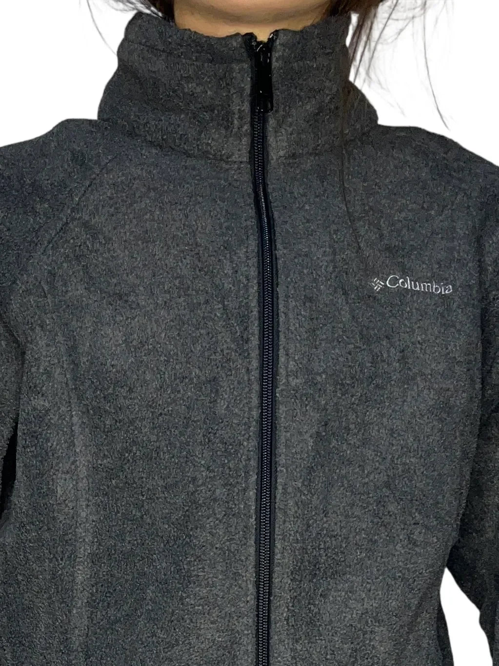 Vintage Columbia Gray Full-zip Fleece Jacket