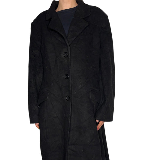 Vintage Larry Levine Black Cashmere, Lambswool Coat