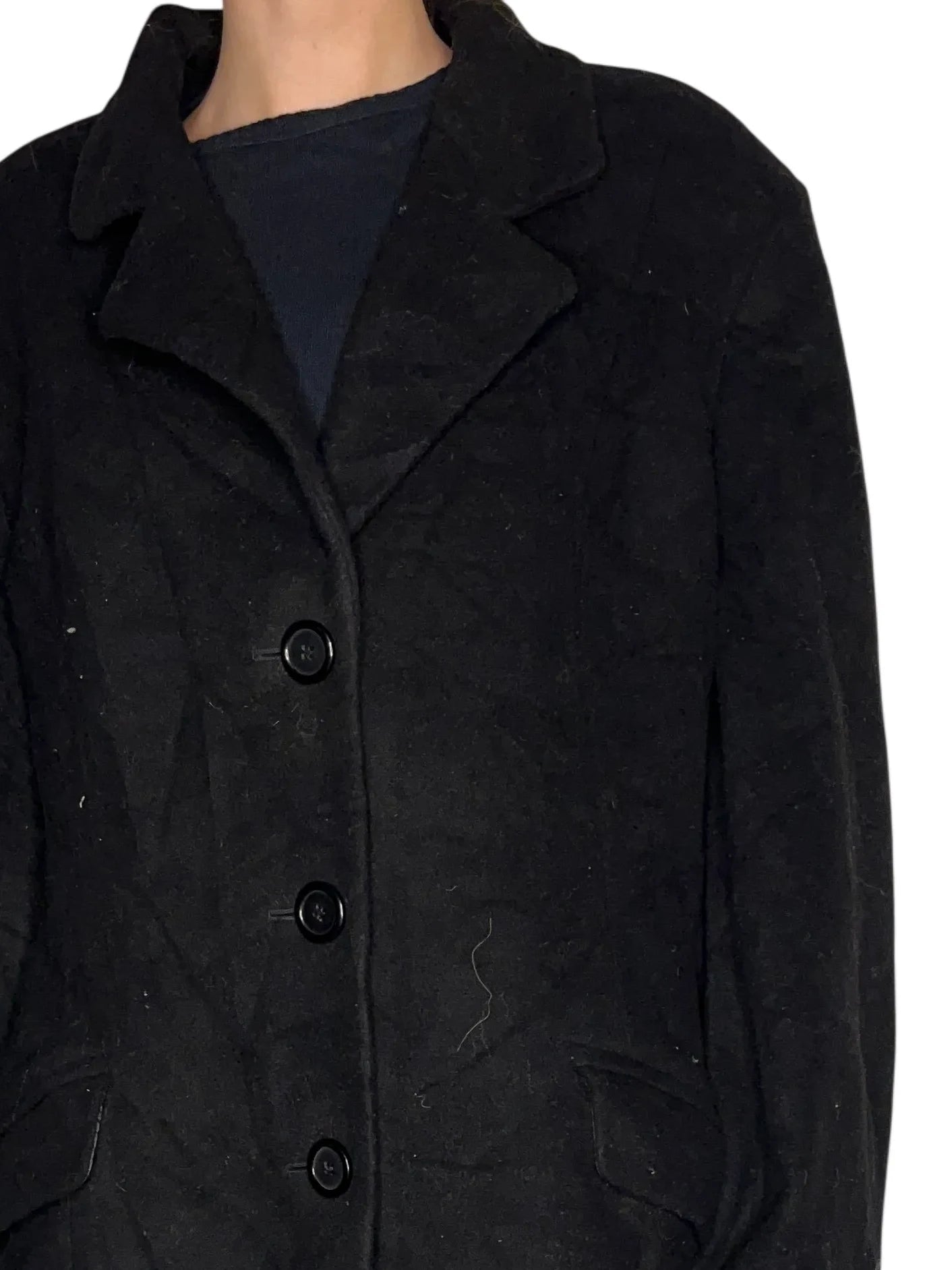 Vintage Larry Levine Black Cashmere, Lambswool Coat