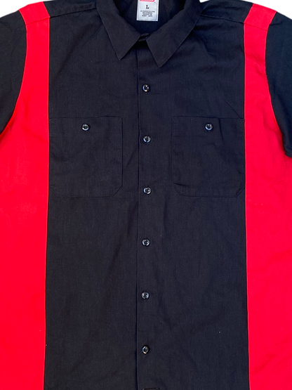 Dickies Industrial Color Block Work Shirt - Black & Red - Size L