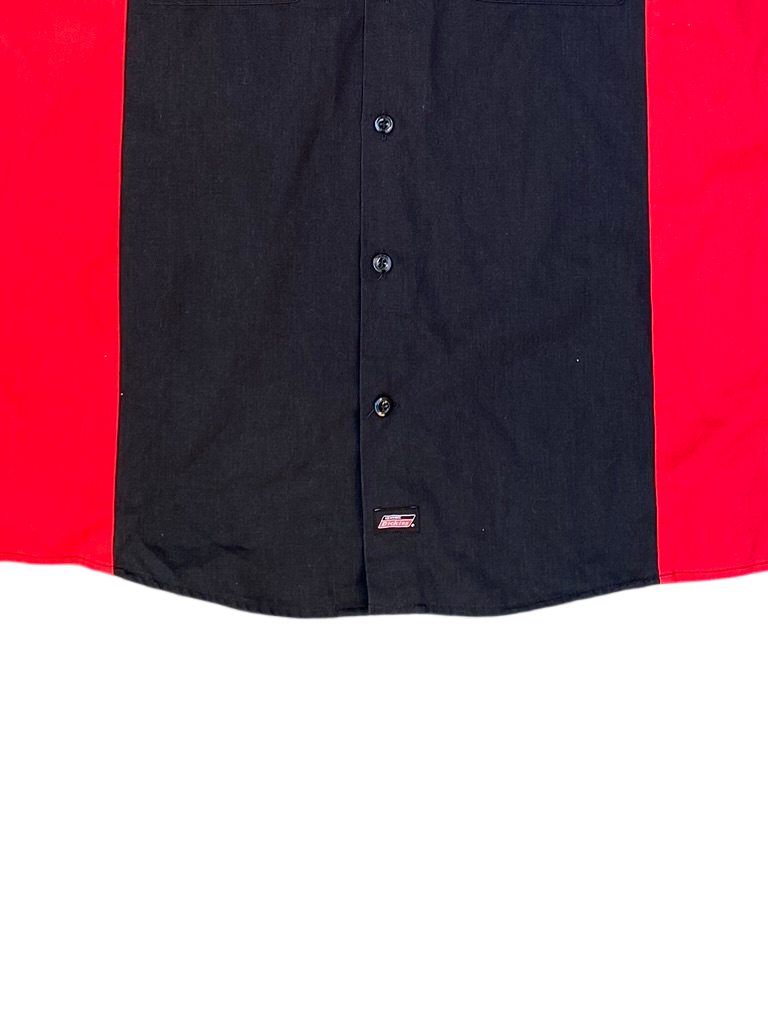 Dickies Industrial Color Block Work Shirt - Black & Red - Size L