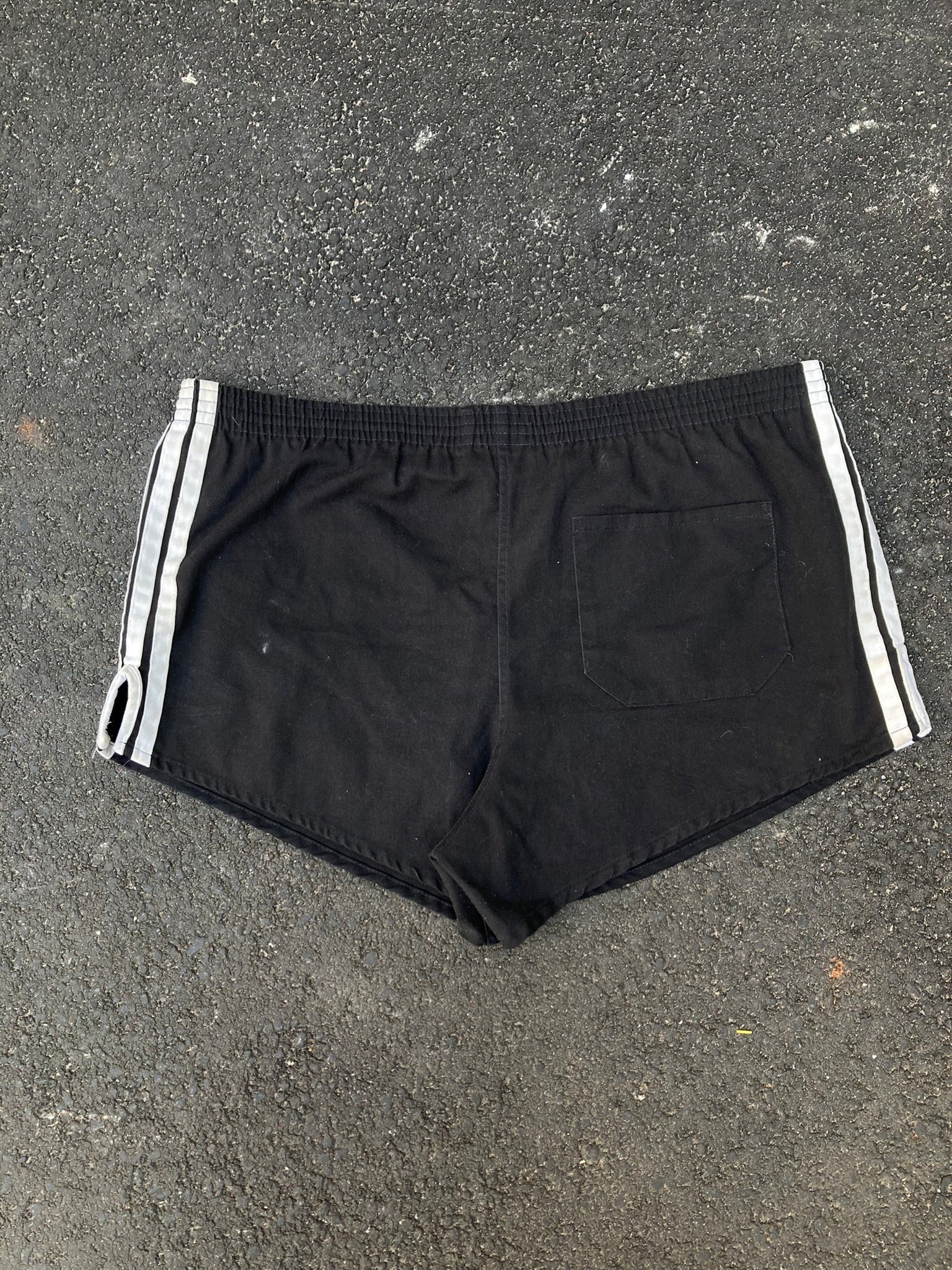 Vintage 80s Adidas Made in USA Black Trefoil Running Shorts