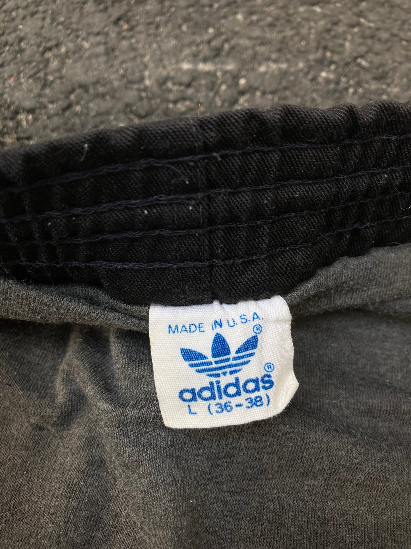 Vintage 80s Adidas Made in USA Black Trefoil Running Shorts