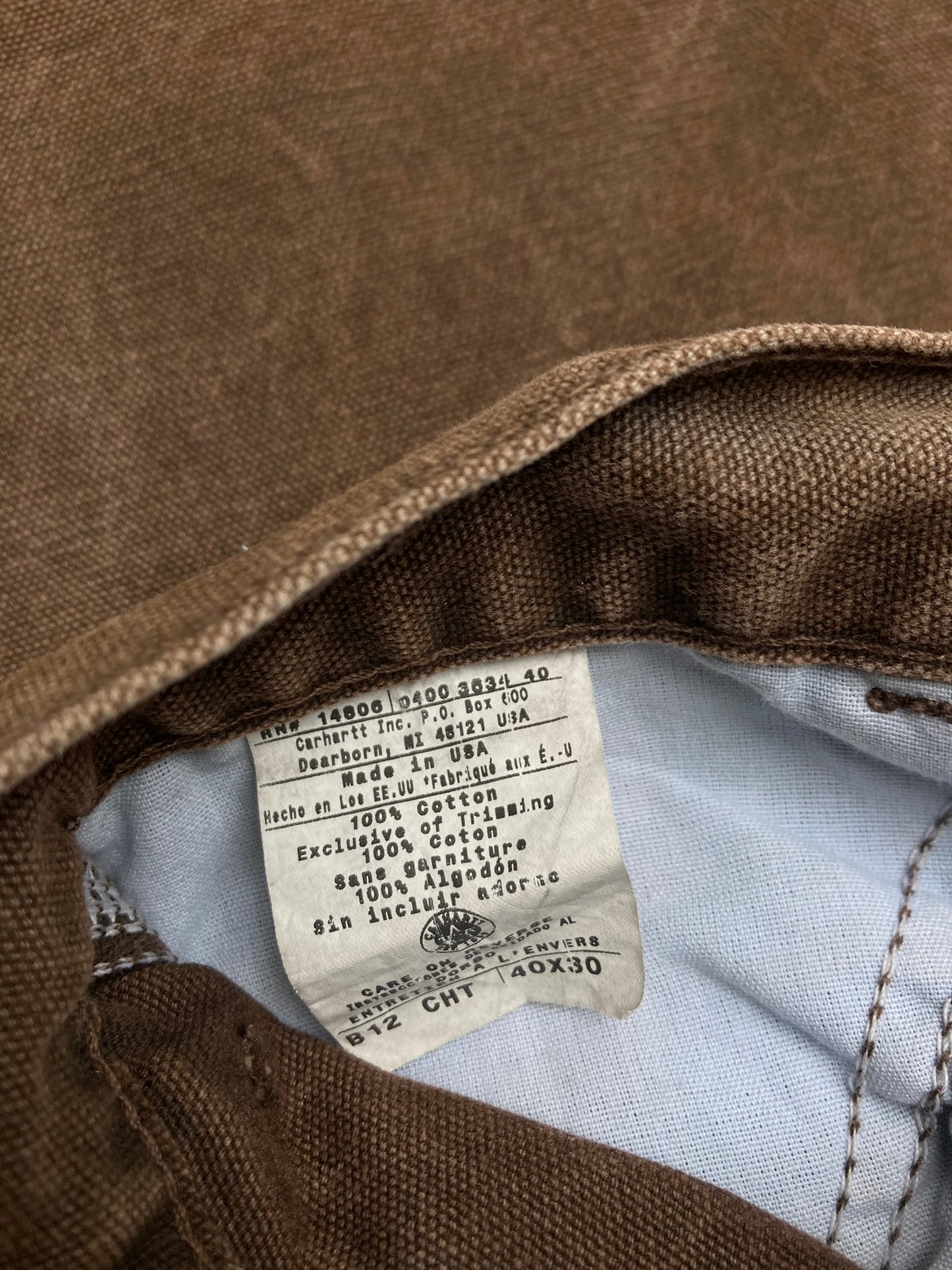 Carhartt Carpenter Pants - Made in USA Brown 2000