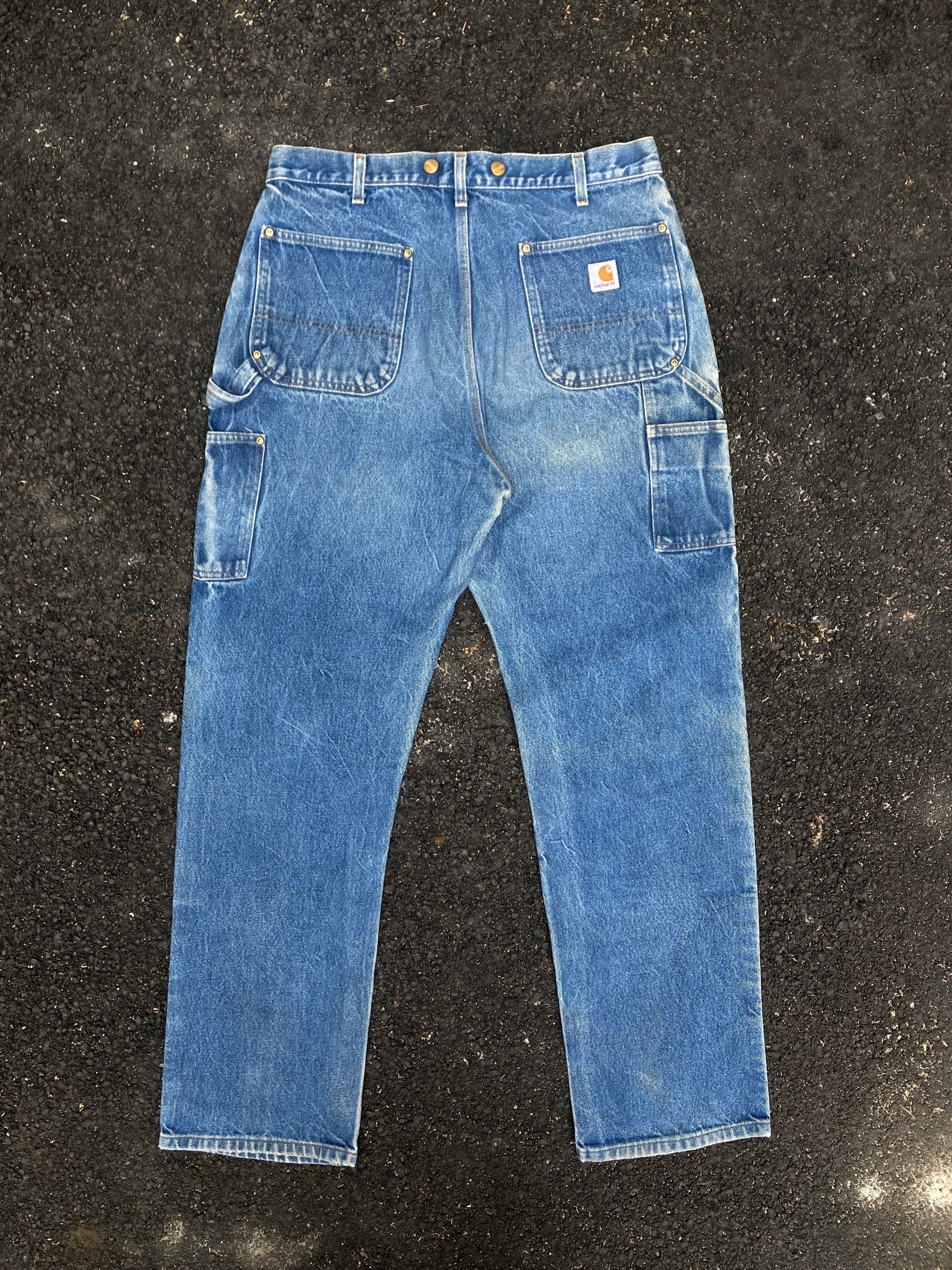 Carhartt Blue Double knee Dungaree fit