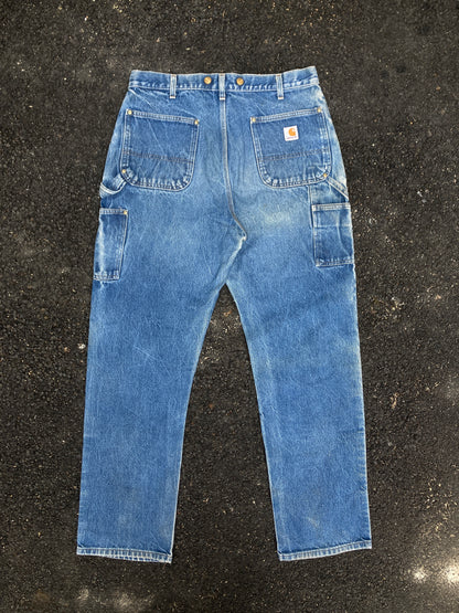 Carhartt Blue Double knee Dungaree fit