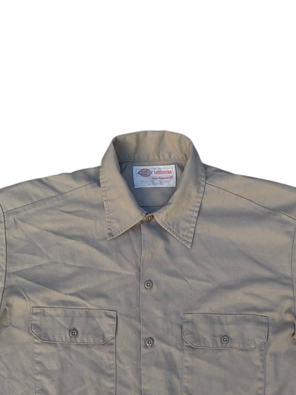 Vintage Dickies Short Sleeve Beige Work Shirt