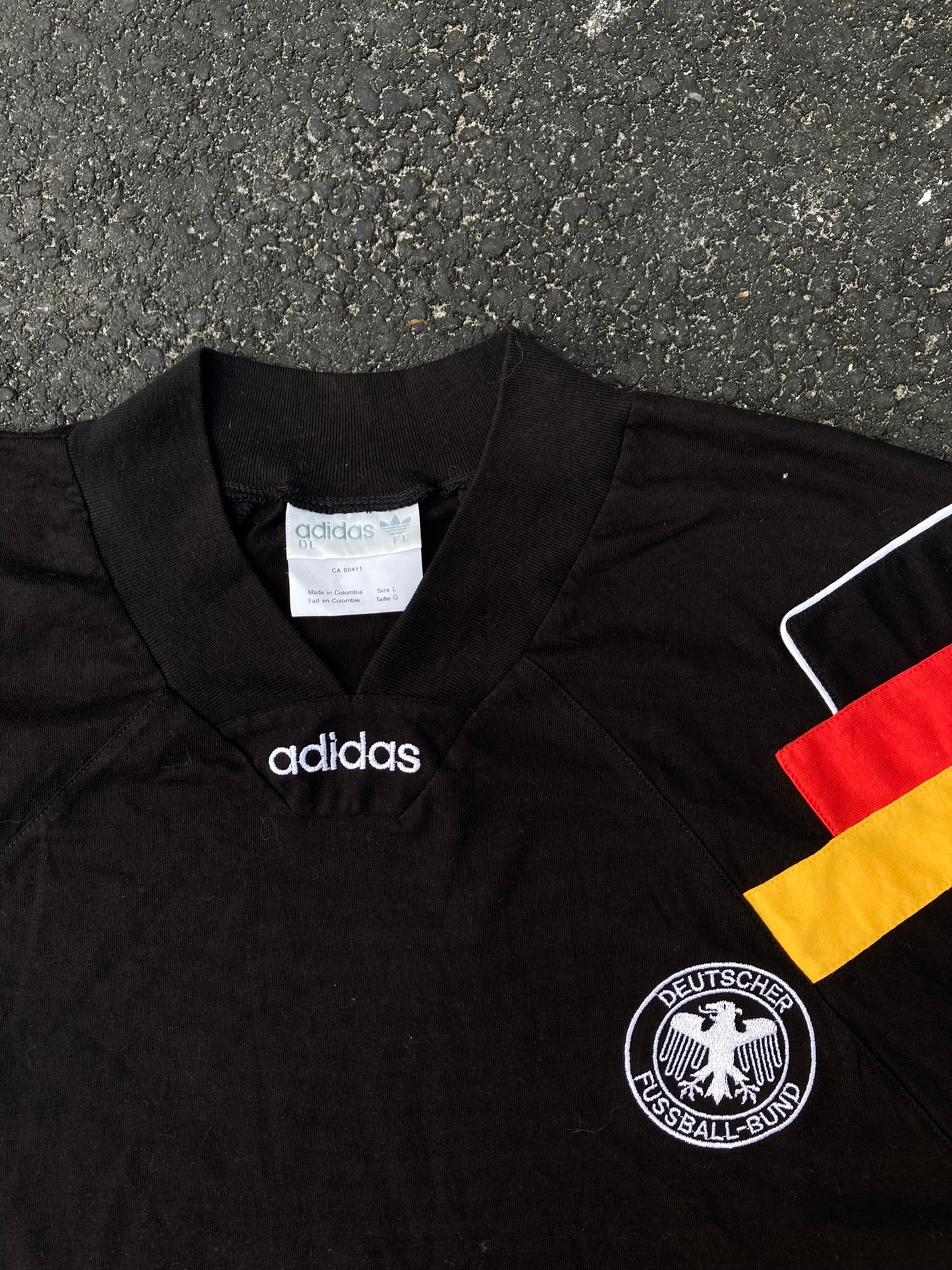 90s Adidas Germany Deutscher Fussball-Bund Black Tee