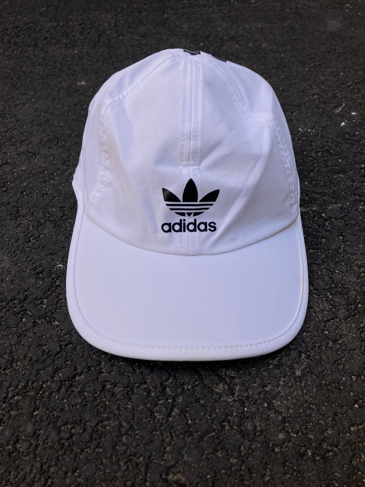 Adidas Originals White Lightweight Running Cap - Trefoil Logo Hat