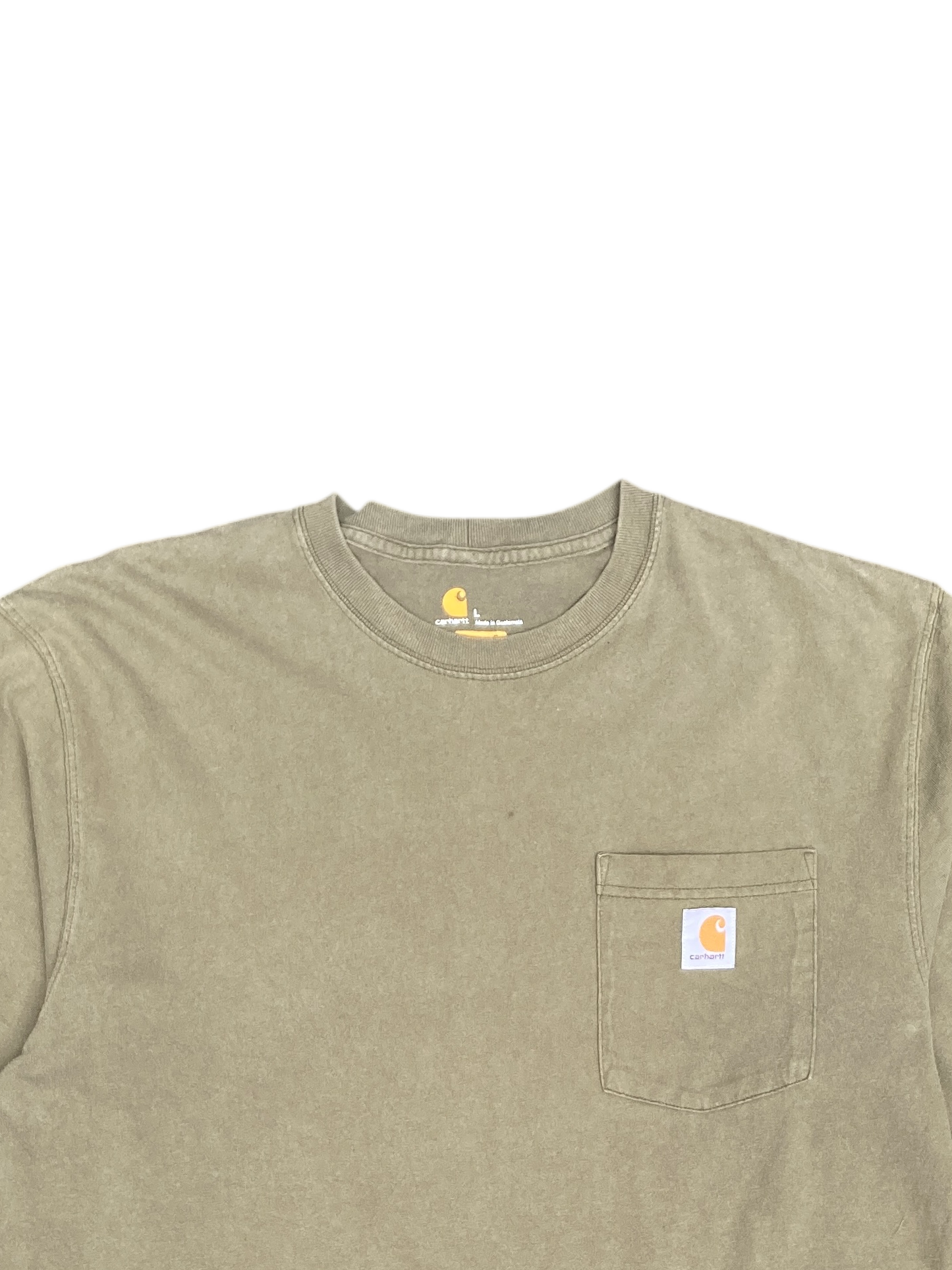 Carhartt Green Original fit Long Sleeve Logo T-Shirt