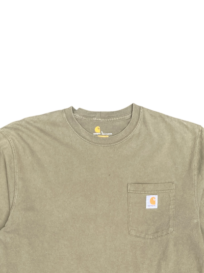 Carhartt Green Original fit Long Sleeve Logo T-Shirt