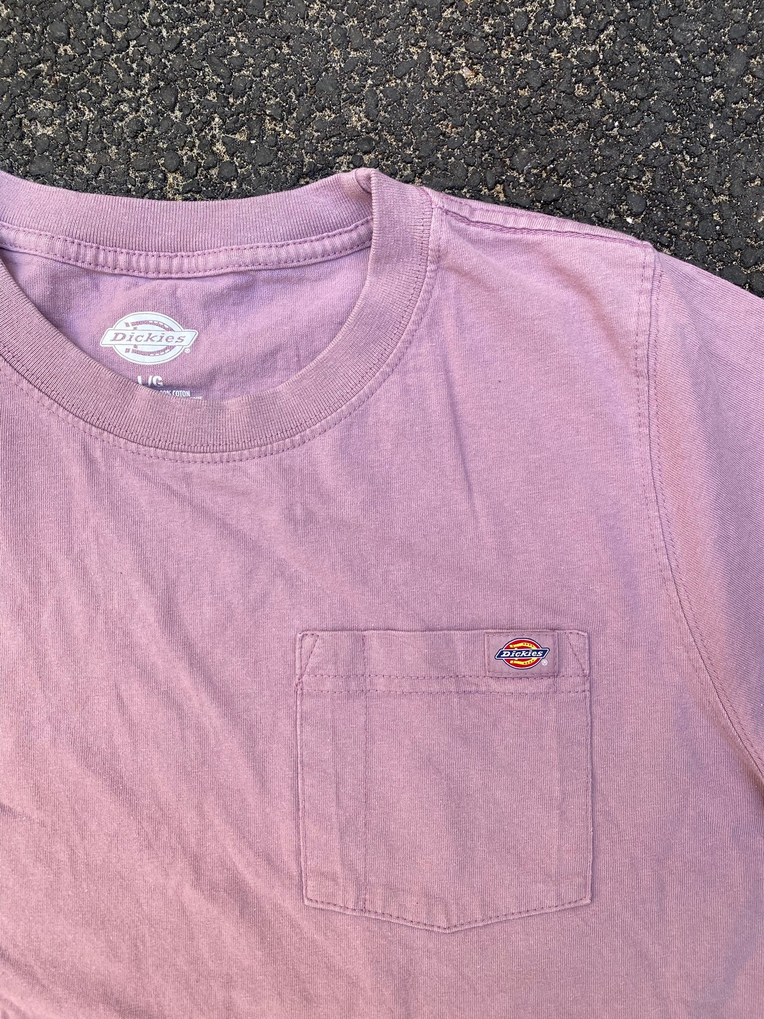 Dickies Pink Pocket Tee - XL - Heavyweight Cotton Boxy Fit