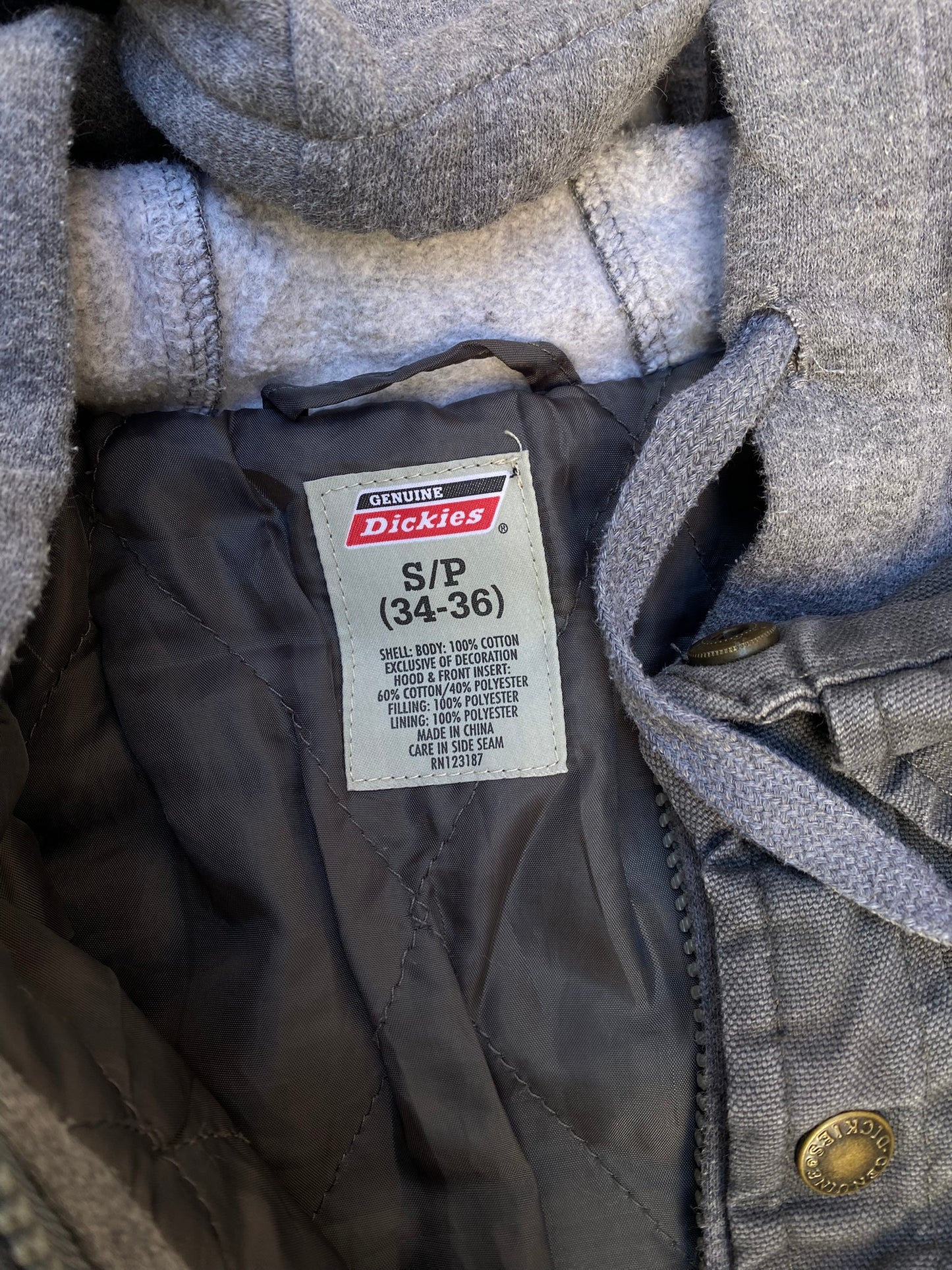 Vintage Dickies Hooded Duck Canvas Gray Work Jacket