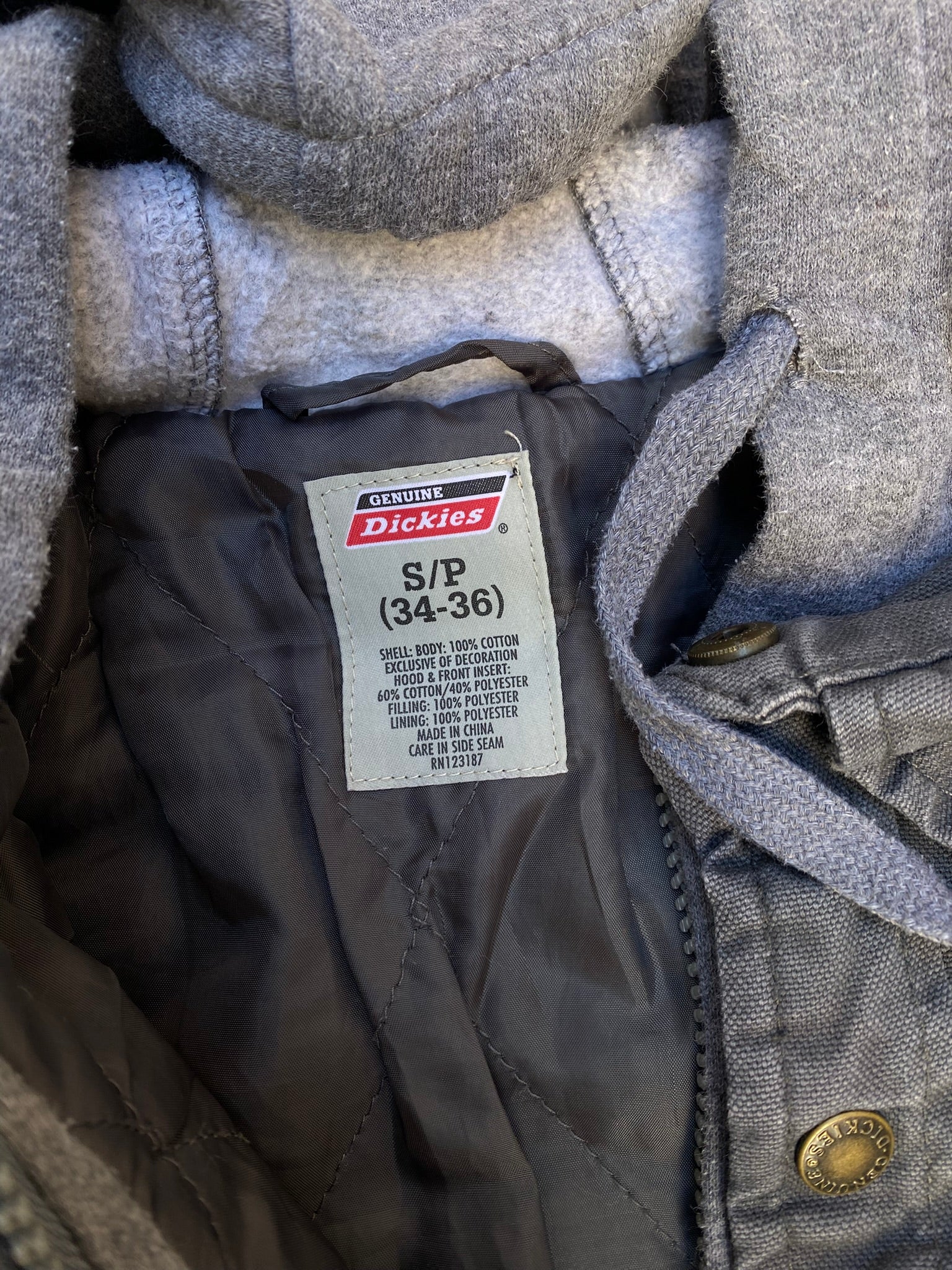 Vintage Dickies Hooded Duck Canvas Gray Work Jacket