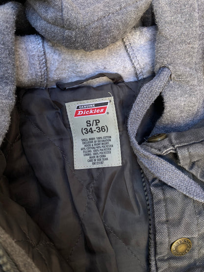 Vintage Dickies Hooded Duck Canvas Gray Work Jacket