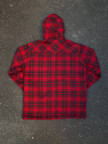 Dickies Quilted Lined Hooded Flannel Shirt Jacket - Red Plaid