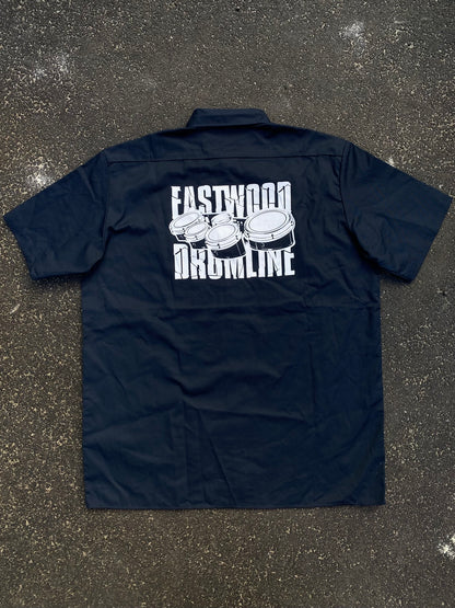 Vintage Dickies Work Shirt Eastwood Drumline Back Graphic Navy Shirt