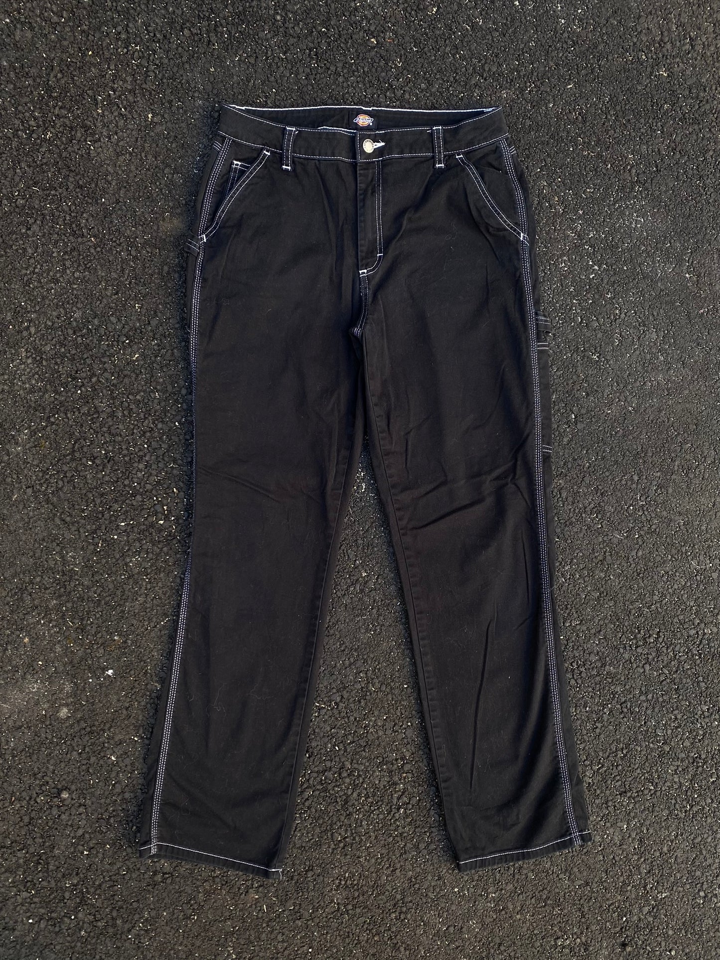 Dickies Contrast Stitch Carpenter Black Pants