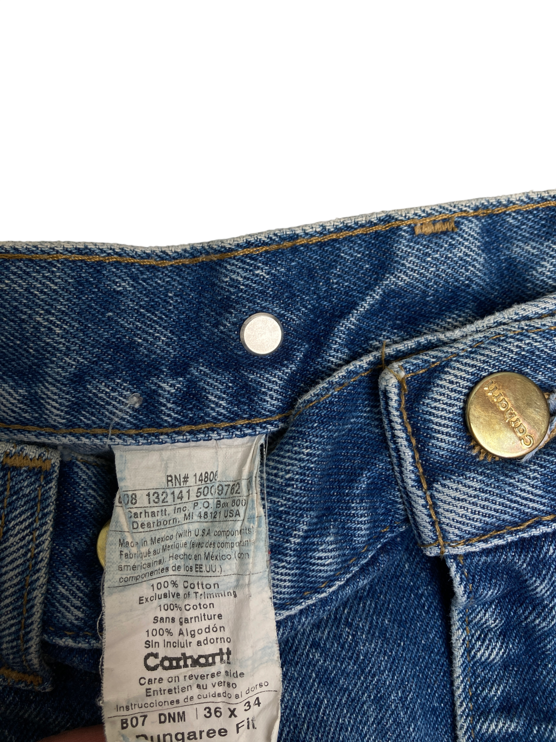 Carhartt Blue Double knee Dungaree fit
