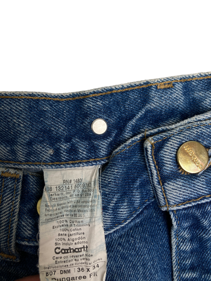 Carhartt Blue Double knee Dungaree fit