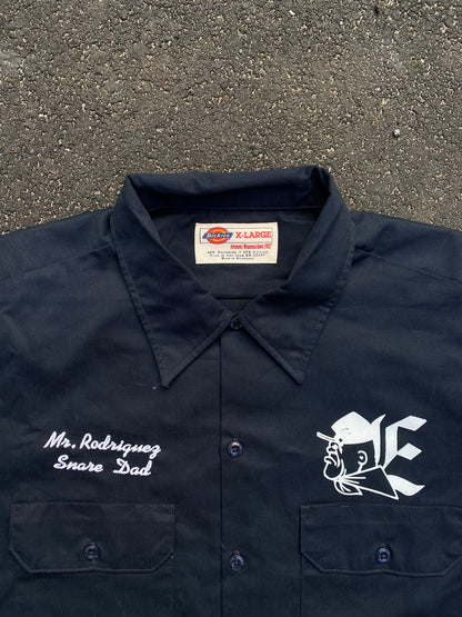 Vintage Dickies Work Shirt Eastwood Drumline Back Graphic Navy Shirt