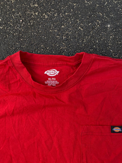 Dickies Red Pocket Tee - XL - Heavyweight Cotton Boxy Fit