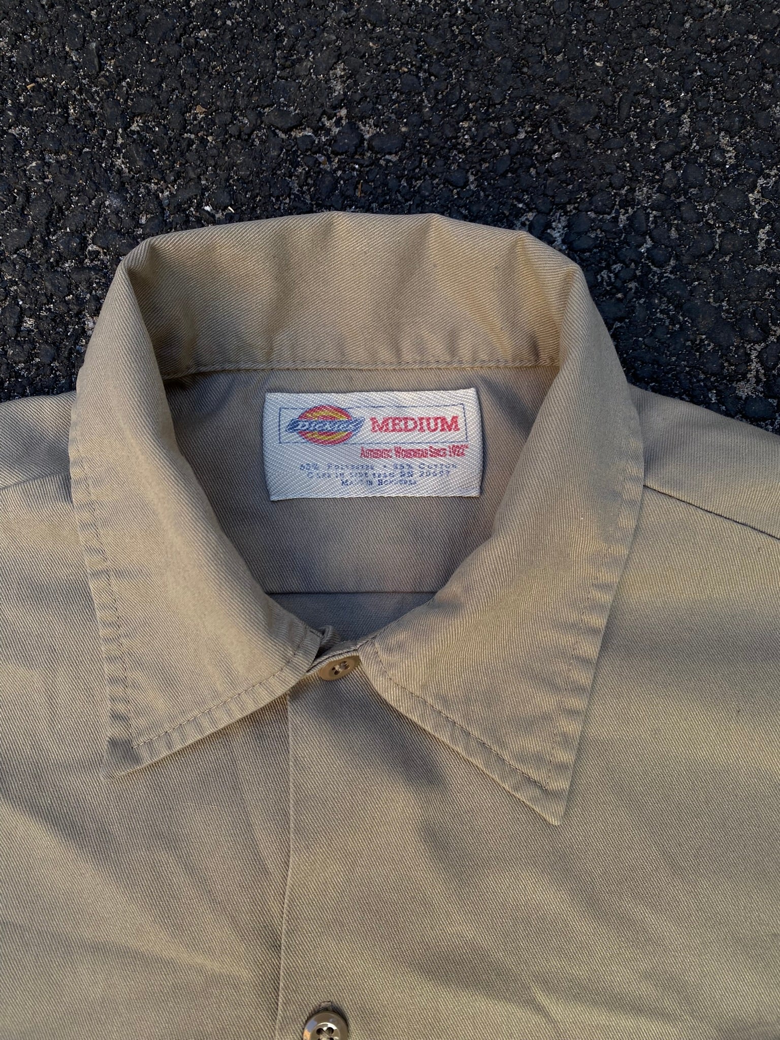 Vintage Dickies Short Sleeve Beige Work Shirt