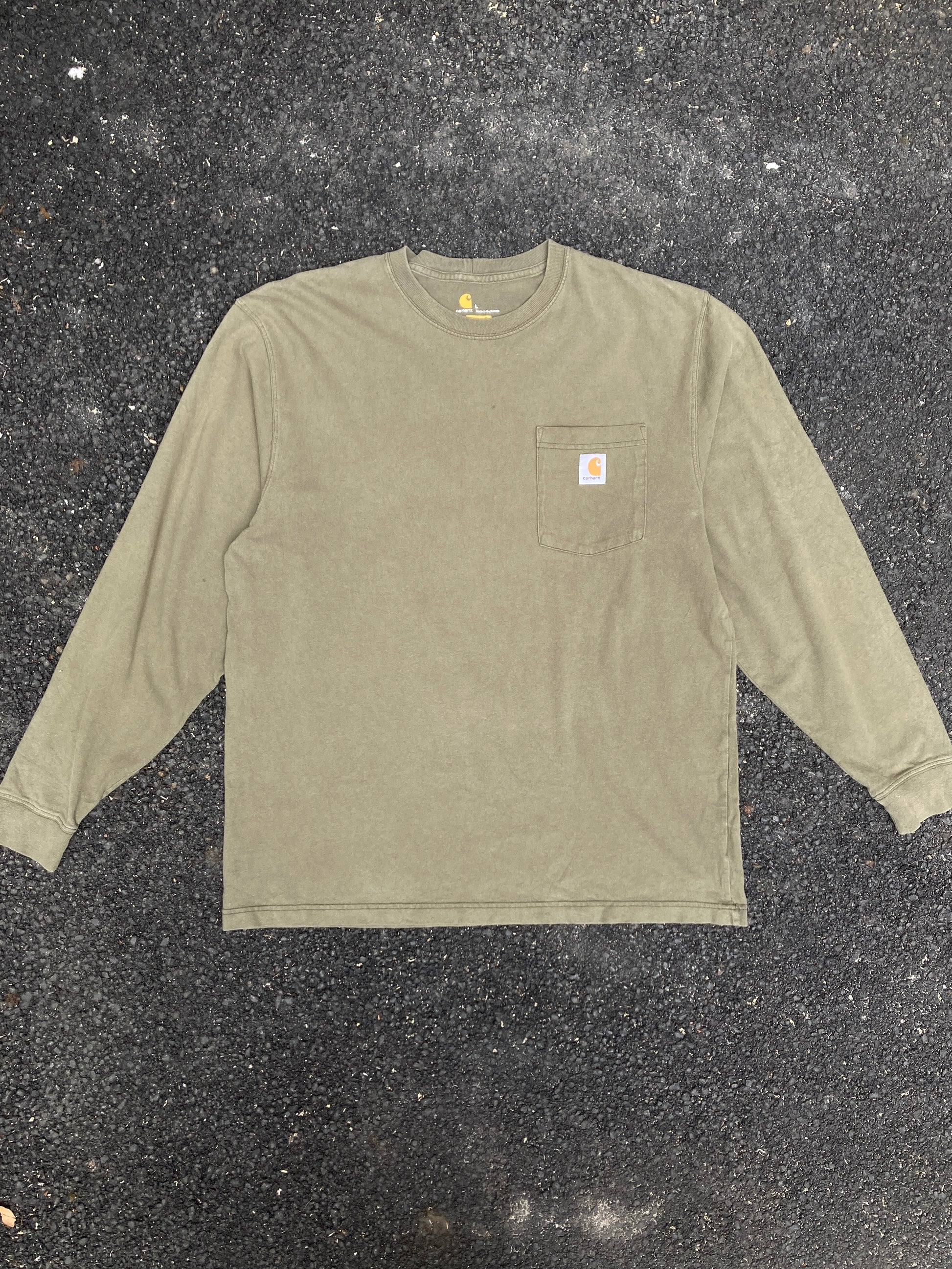 Carhartt Green Original fit Long Sleeve Logo T-Shirt