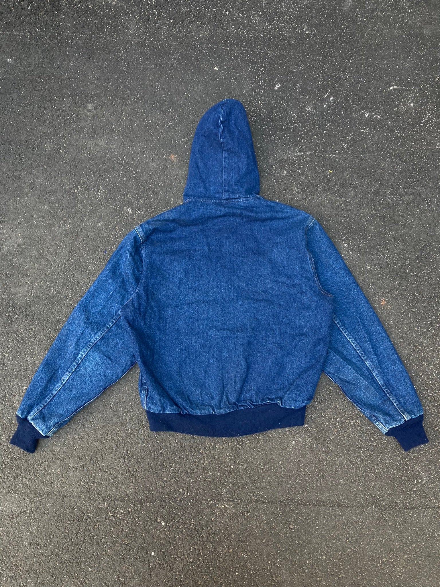 Vintage 90s Carhartt Made in USA Blue Denim Jacket - Flannel Lined
