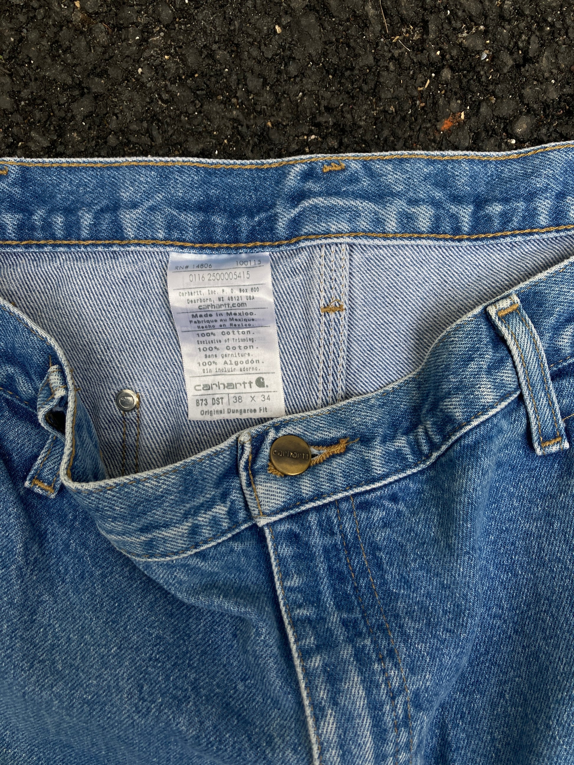Carhartt Blue Double knee Dungaree fit Jeans