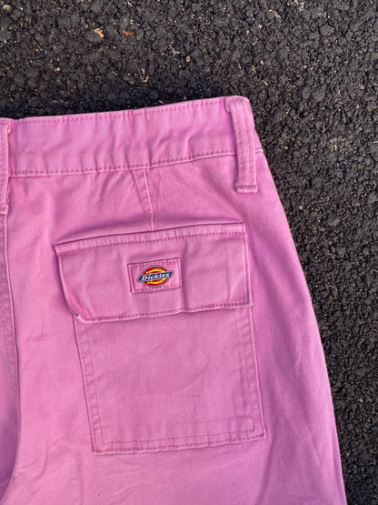 Dickies Pink Cargo Pants - Low Rise Bubblegum Color