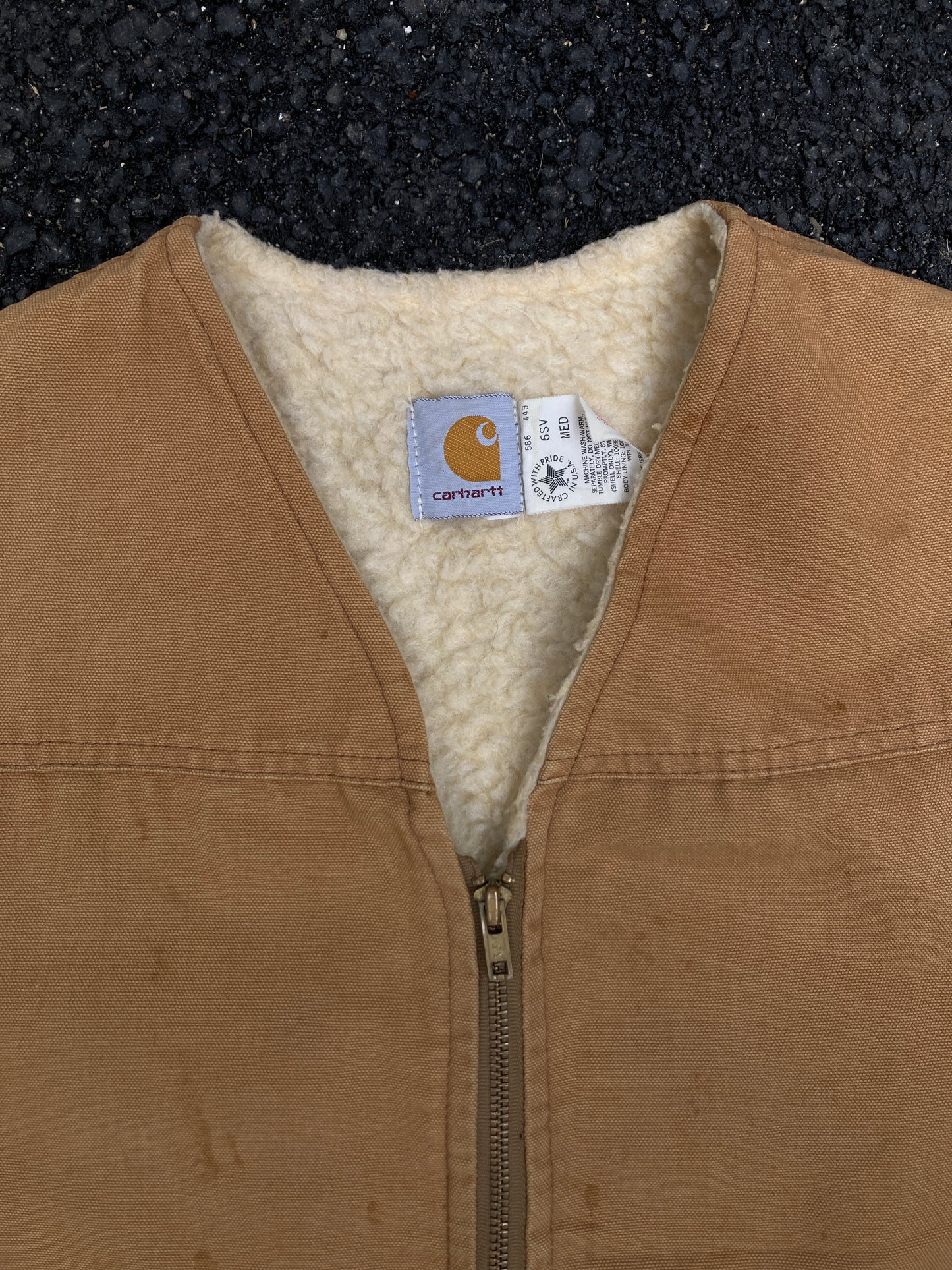 Vintage Carhartt Brown Sherpa Vest Union Made