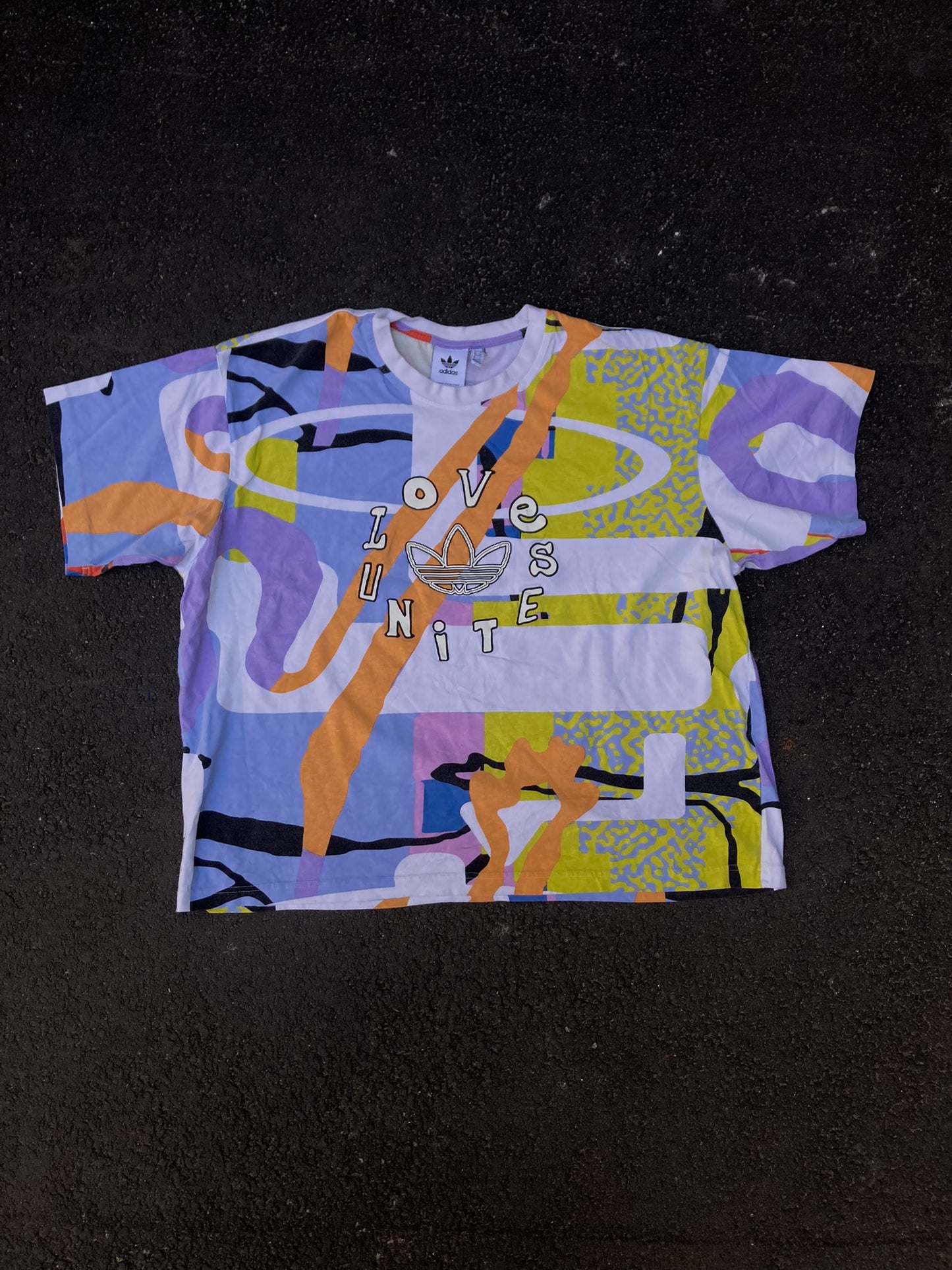 Adidas Love Unites Pride Pack Tee - Retro Abstract Graphic Shirt