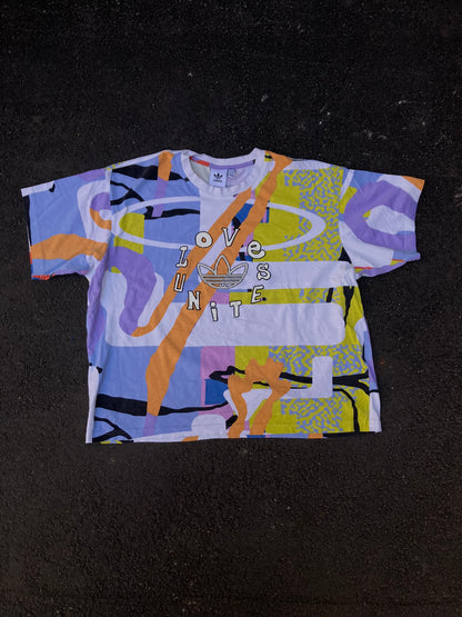 Adidas Love Unites Pride Pack Tee - Retro Abstract Graphic Shirt