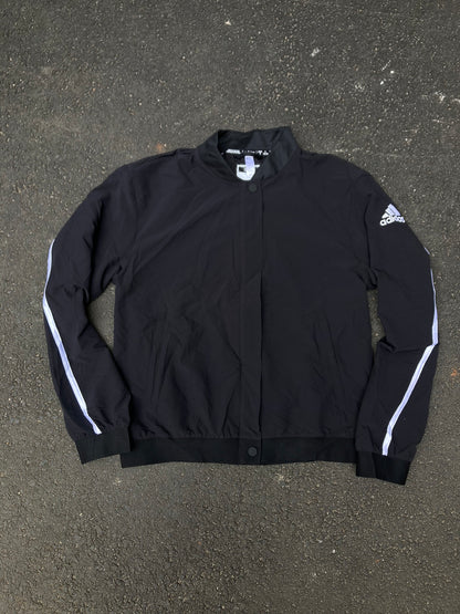 Adidas Lightweight Bomber Jacket - Black Windbreaker Tech Outerwear