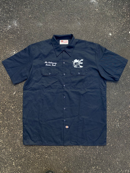 Vintage Dickies Work Shirt Eastwood Drumline Back Graphic Navy Shirt