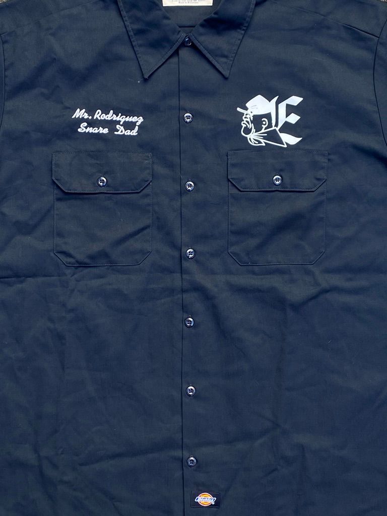 Vintage Dickies Work Shirt Eastwood Drumline Back Graphic Navy Shirt
