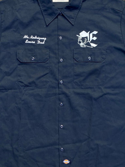 Vintage Dickies Work Shirt Eastwood Drumline Back Graphic Navy Shirt