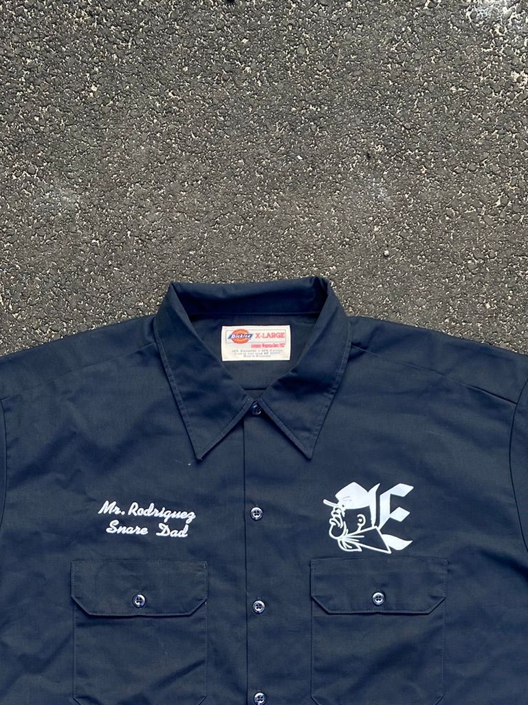 Vintage Dickies Work Shirt Eastwood Drumline Back Graphic Navy Shirt