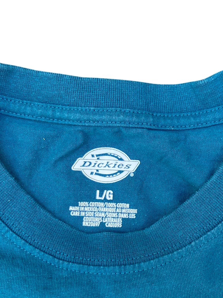 Dickies Teal Blue Pocket Tee - XL - Heavyweight Cotton Boxy Fit
