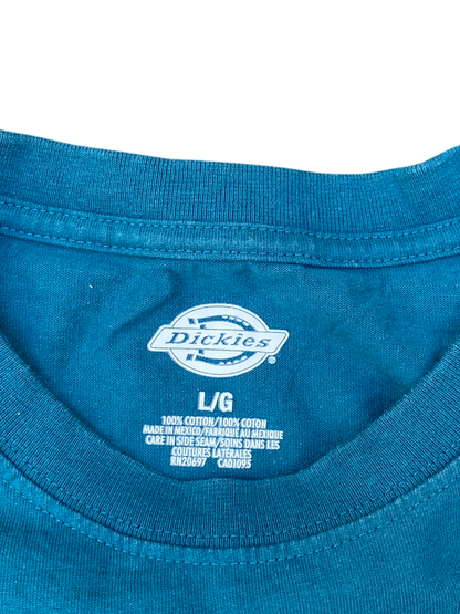 Dickies Teal Blue Pocket Tee - XL - Heavyweight Cotton Boxy Fit