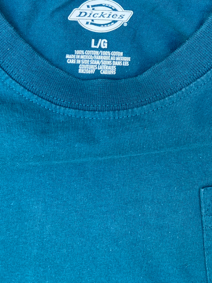 Dickies Teal Blue Pocket Tee - XL - Heavyweight Cotton Boxy Fit