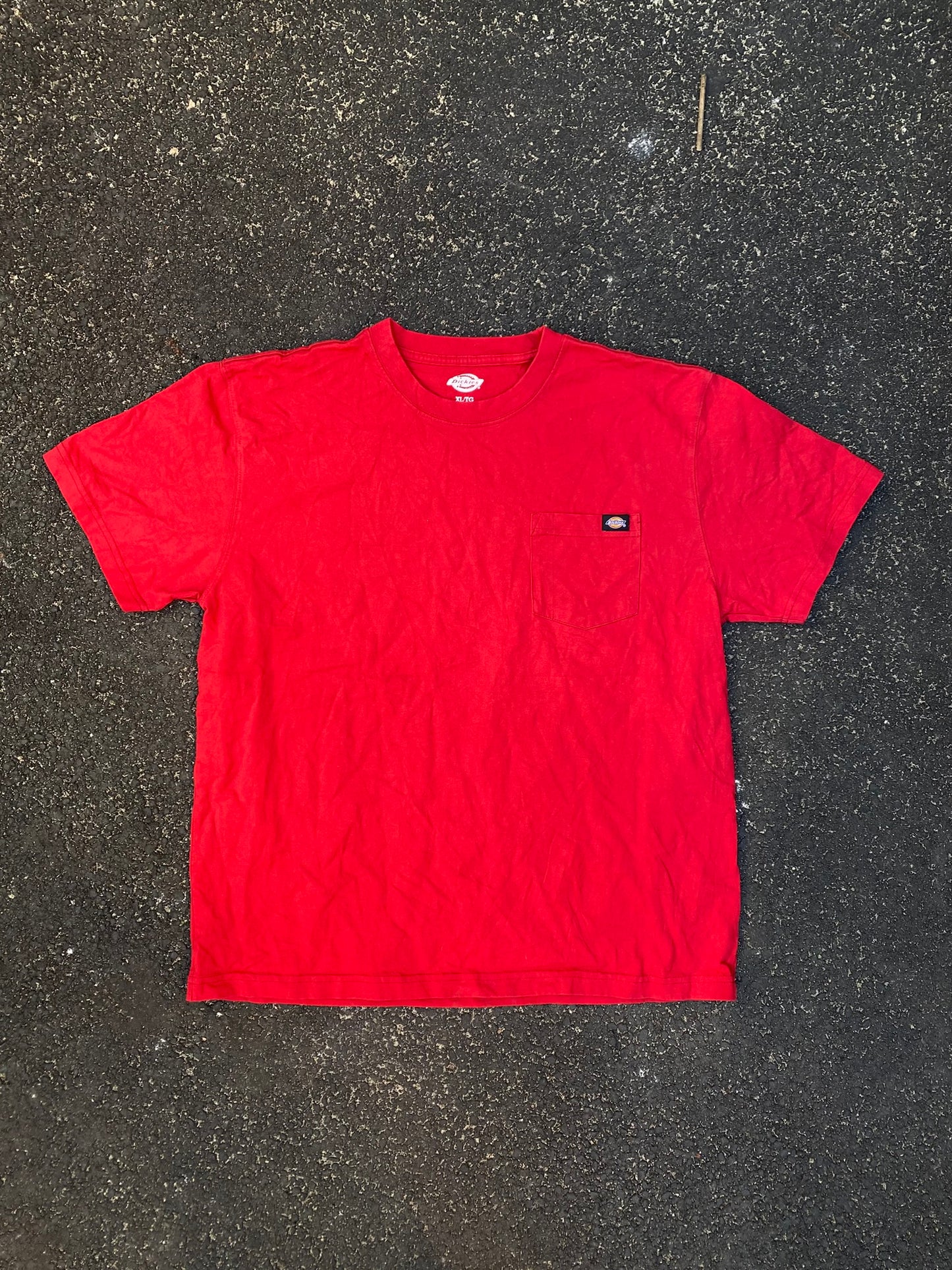 Dickies Red Pocket Tee - XL - Heavyweight Cotton Boxy Fit
