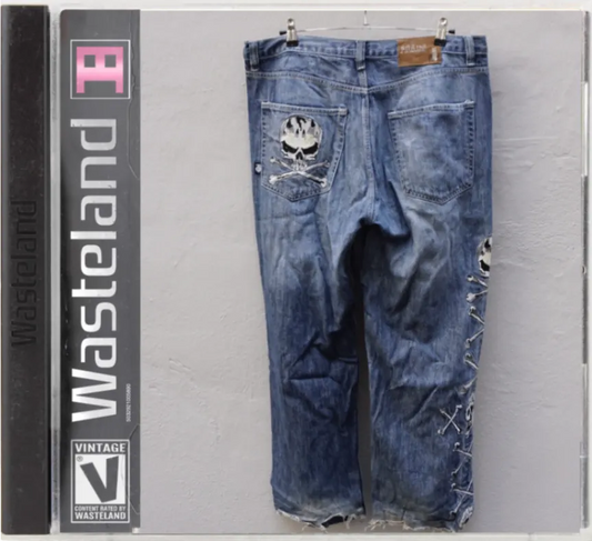 Vintage Focus Blue Skull Baggy Jeans