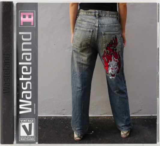 Vintage Dermson Denim Flame Baggy Jeans