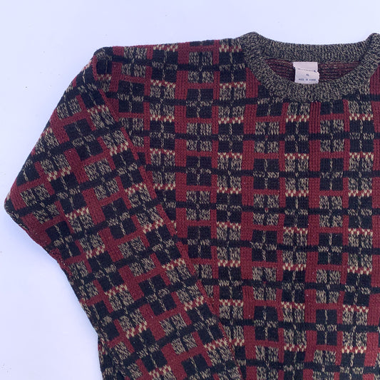 Red H-Pattern Sweater