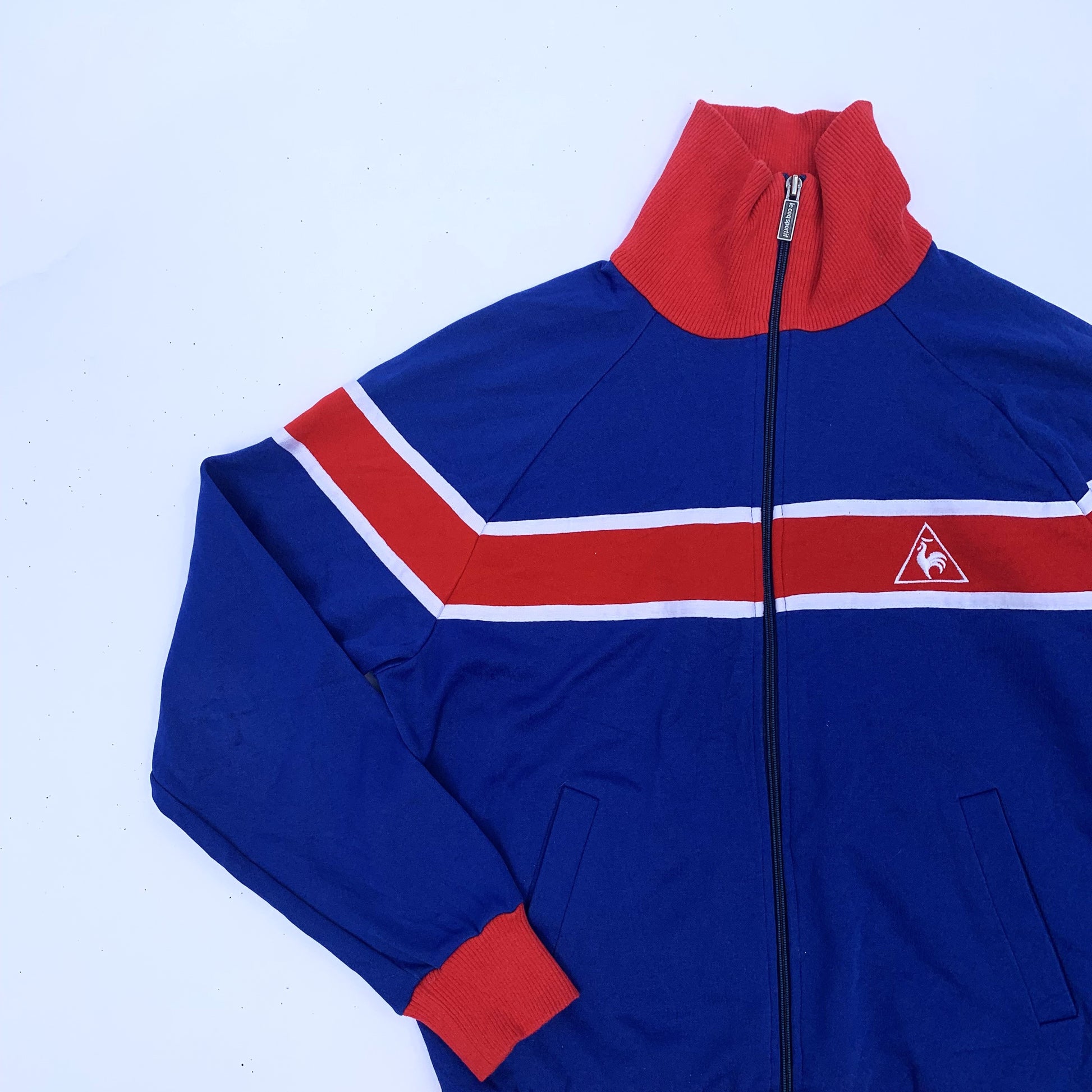 Track Jacket Le Coq Sportif Fleece Vintage 1980's Le Coq Sportif