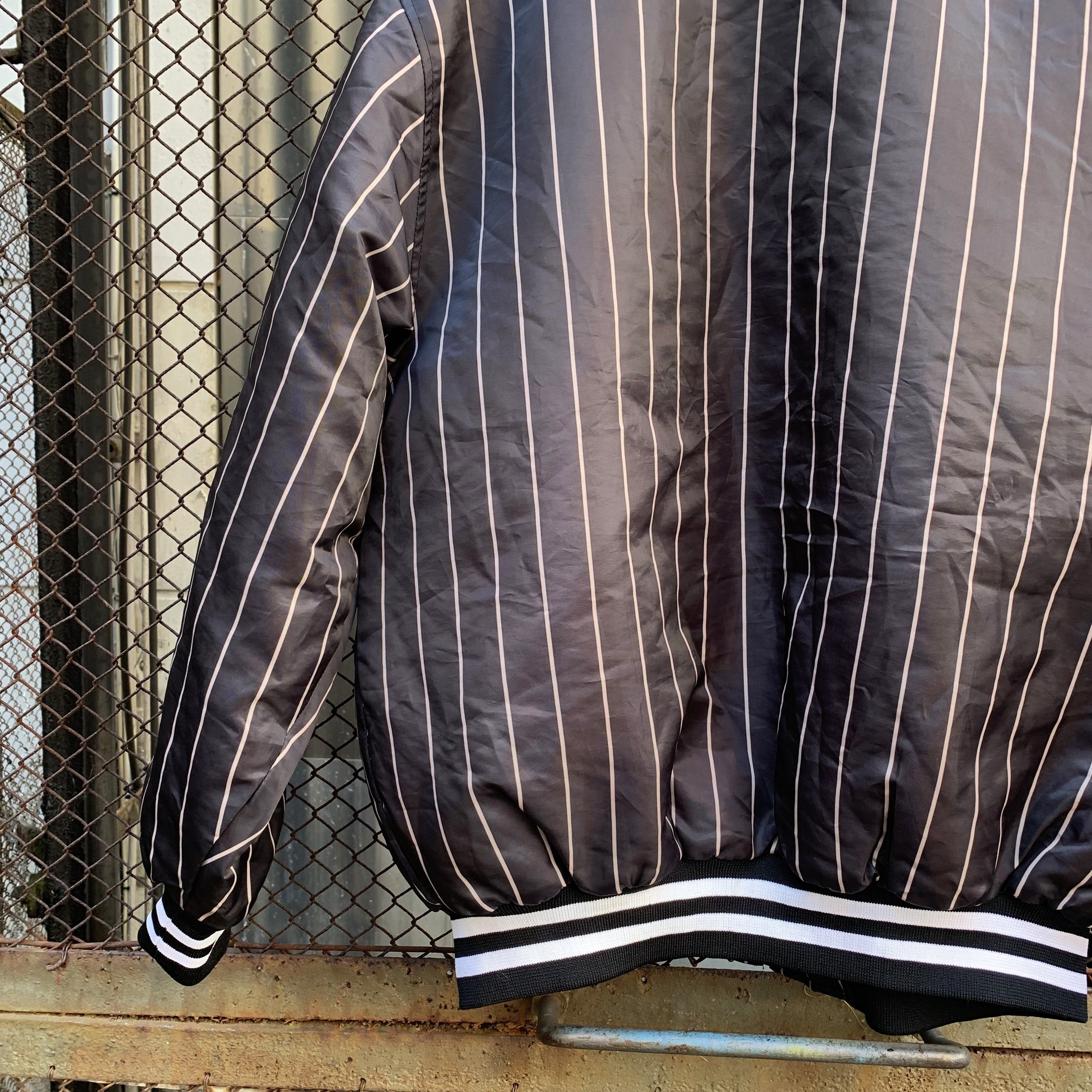 Black jacket outlet white stripes