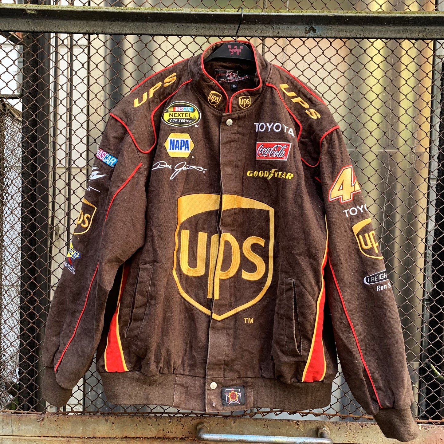 Vintage Nascar Denim Bomber Jacket - Sponsor UPS